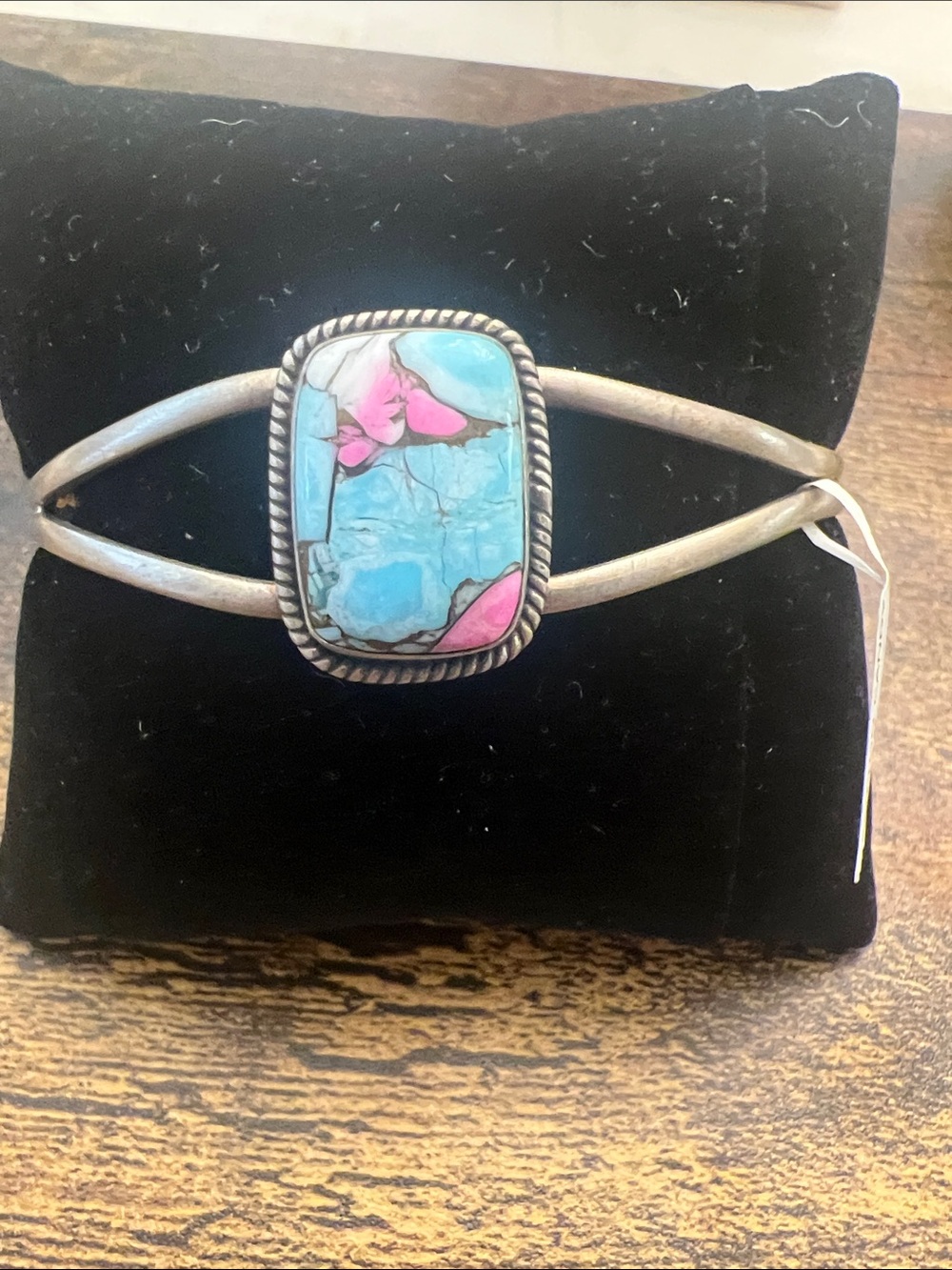 Cotton Candy Turquoise Sterling Silver Cuff Bracelet